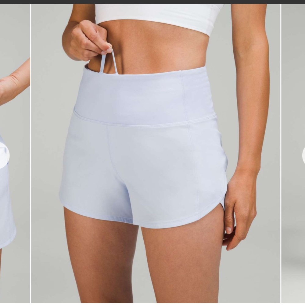 lululemon speed up short HR 4.5” pastel blue